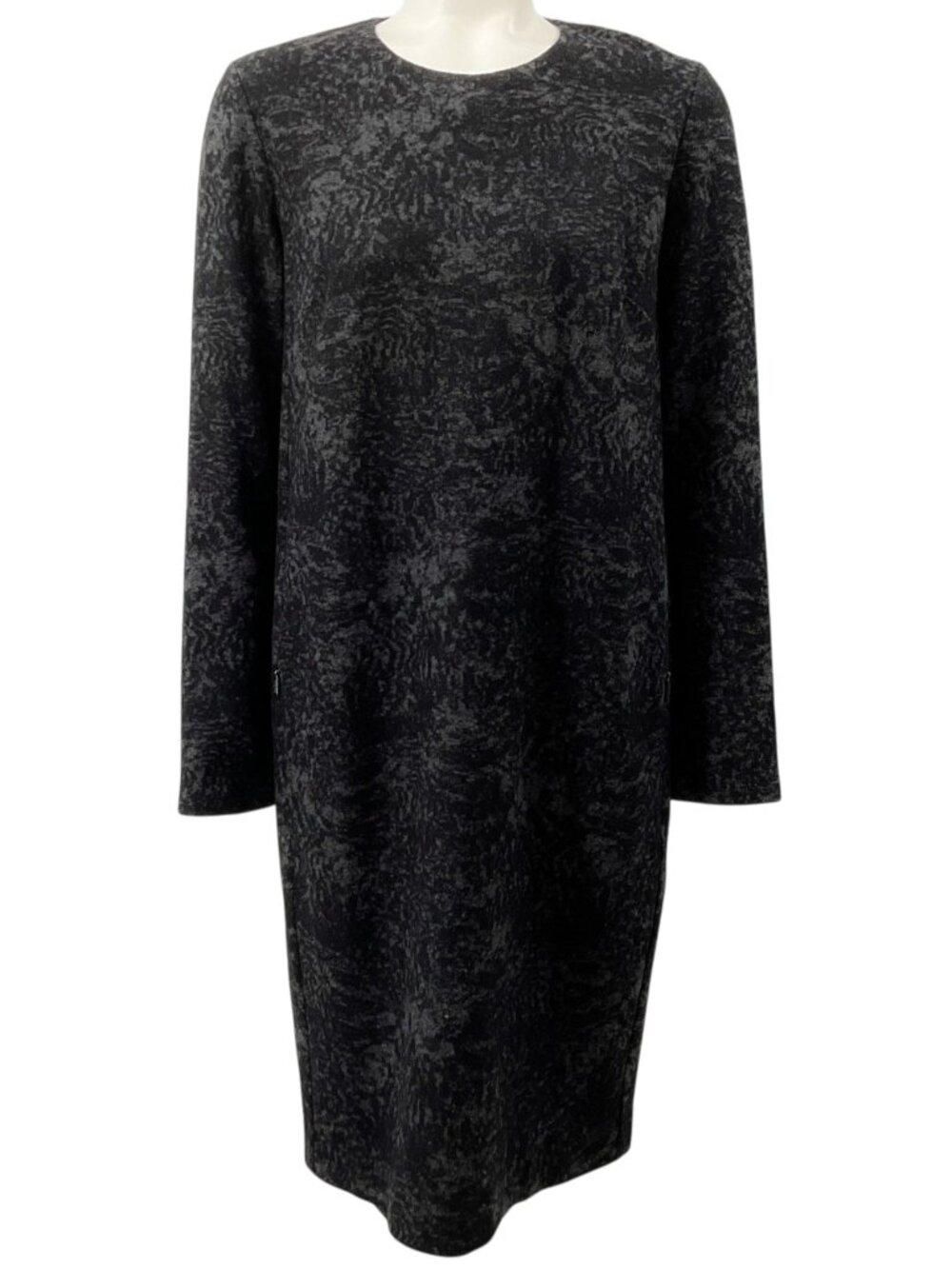 Max Mara Grey Wool Jacquard Dress